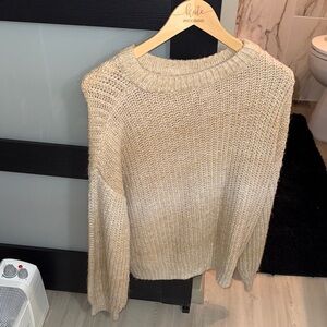 a new day Cream Ribbed Crewneck Sweater